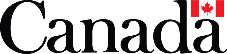 The word Canada in classic black lettering. There is a red Canada flag at the last letter "a"