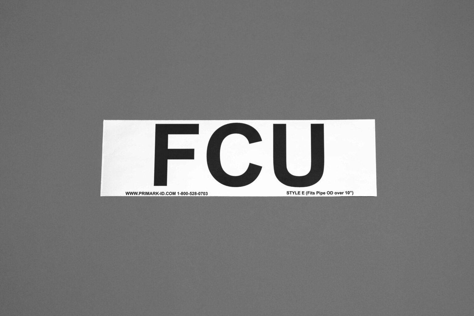 A big white sticker that reads FCU in big bold letters