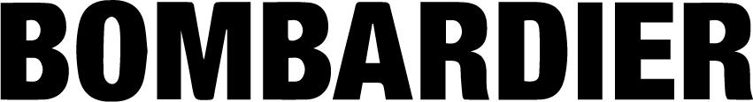 The word Bombardier in bold black letters
